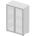 Офисный шкаф для документов (матовое стекло в раме)
