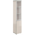 Офисный шкаф высокий узкий (стекло алюм. рама)