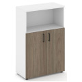 Офисный шкаф средний широкий (2 низких фасада, задняя стенка ЛДСП)