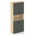 Офисный шкаф высокий широкий (4 низких фасада, задняя стенка ЛДСП