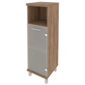 Офисный шкаф средний узкий со стеклом (правый)