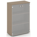 Офисный шкаф средний широкий (двери матовое стекло)