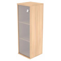 Офисный шкаф узкий средний со стеклом, Л/Пр