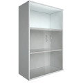 Офисный шкаф средний со стеклом и открытой полкой