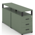 Тумба двухсторонняя приставная 3 ящика. С надставкой.