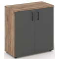 Офисный шкаф низкий широкий (2 низких фасада, задняя стенка ЛДСП)