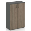 Офисный шкаф средний широкий (2 низких фасада, задняя стенка ЛДСП