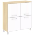 Офисный шкаф квадратный закрытый со стеклом (white)
