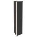 Офисный шкаф высокий узкий с чёрным стеклом в раме (лев/прав) 