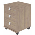 Мобильная офисная тумба с колёсиками и замком, 3 ящика