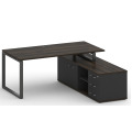 Стол руководителя на металлокаркасе с опорной греденцией (правый)