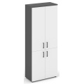 Офисный шкаф высокий широкий (2 низких + 2 средних фасада, задняя стенка ЛДСП