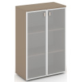Офисный шкаф средний широкий (двери матовое стекло в раме)