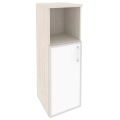 Офисный шкаф средний узкий лев./прав. (1 низкий фасад белое стекло в раме)