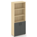Офисный шкаф высокий широкий (2 низких фасада, задняя стенка ЛДСП