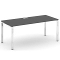 Стол руководителя на металлокаркасе на П-образных опорах (нерж.сталь)
