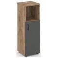 Офисный шкаф средний узкий левый / правый (1 низкий фасад, задняя стенка ЛДСП)