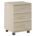 Мобильная офисная тумба с колёсиками и замком, 3 ящика