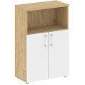 Офисный шкаф средний широкий (2 низких фасада ЛДСП)