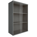 Офисный шкаф средний широкий со стеклом
