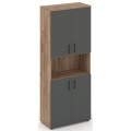 Офисный шкаф высокий широкий (4 низких фасада, задняя стенка ЛДСП