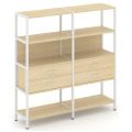 Двухсекционный стеллаж четырехярусный с ящиками