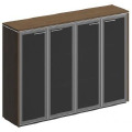 Офисный шкаф для документов средний со стеклянными дверями