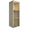 Офисный шкаф узкий средний со стеклом + полка), Л/Пр.