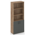 Офисный шкаф высокий широкий (2 низких фасада, задняя стенка ЛДСП