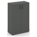 Офисный шкаф средний широкий (2 низких фасада, задняя стенка ЛДСП
