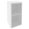Офисный шкаф низкий узкий стекло в раме (лев/прав) 