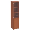 Офисный шкаф для документов узкий высокий со стеклянной дверью