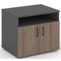 Офисная тумба для оргтехники, с нишей и распашными дверцами