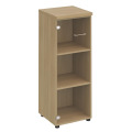 Офисный шкаф для документов узкий средний со стеклянной дверью