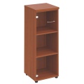 Офисный шкаф для документов узкий средний со стеклянной дверью