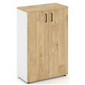 Офисный шкаф средний широкий (2 низких фасада, задняя стенка ЛДСП