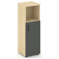 Офисный шкаф средний узкий левый / правый (1 низкий фасад, задняя стенка ЛДСП)