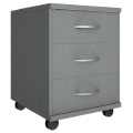 Мобильная офисная тумба с колёсиками и замком, 3 ящика